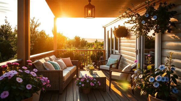 Terrasse mobil home personnalisée : aménagez votre oasis